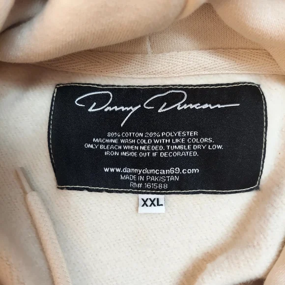 Danny Duncan Hoodie Cream Size XXL - Picture 3 of 5